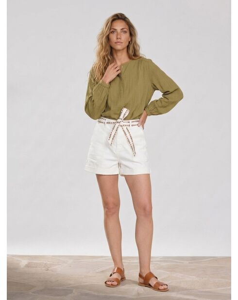 Pantalones cortos vaqueros Soeli blancos