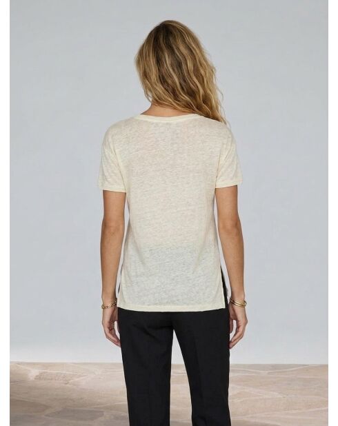 Cremefarbenes Lorelai T-Shirt aus 100% Leinen
