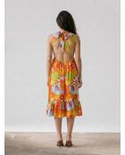Mexico-orangefarbenes Neckholderkleid