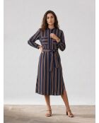 Vestido de rayas azul oscuro/marrón