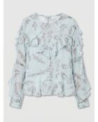 Glamour Fluid Bluse bedruckt fluid himmelblau