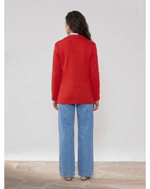 Chaqueta blazer roja en mezcla de lana para velero