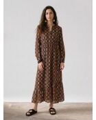 Burgunderfarbenes Kleid Marcia aus Seidenmix