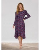 Schnürkleid mit mehrfarbigem Aufdruck