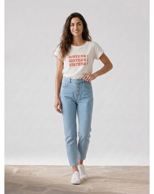 T-Shirt en Coton Bio Sisters blanc