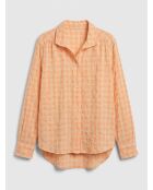 Blusa a quadretti color pesca