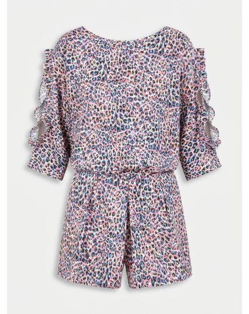 Blusa de manga elegante con estampado multicolor