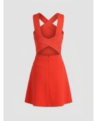 Jupe en toile double corail