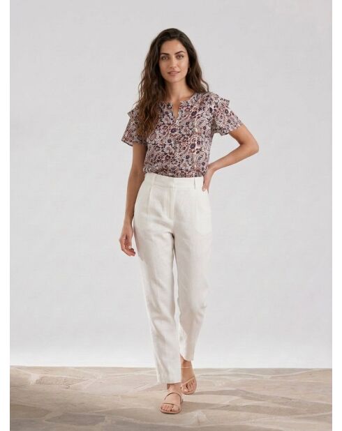 Bedruckte Bluse Lubna mitternachtsblau/rot