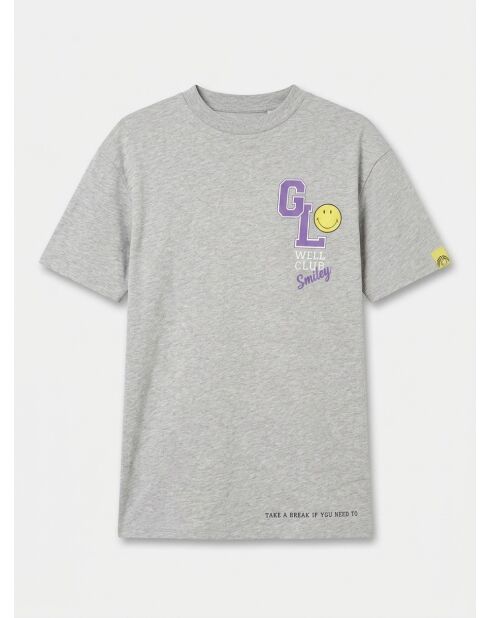 Smiley Grey Heather T-shirt van biologisch katoen