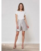 Short-Jupe en Soie mélangée gris clair