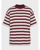 T-Shirt 100% Coton Bio rayé rouge/blanc