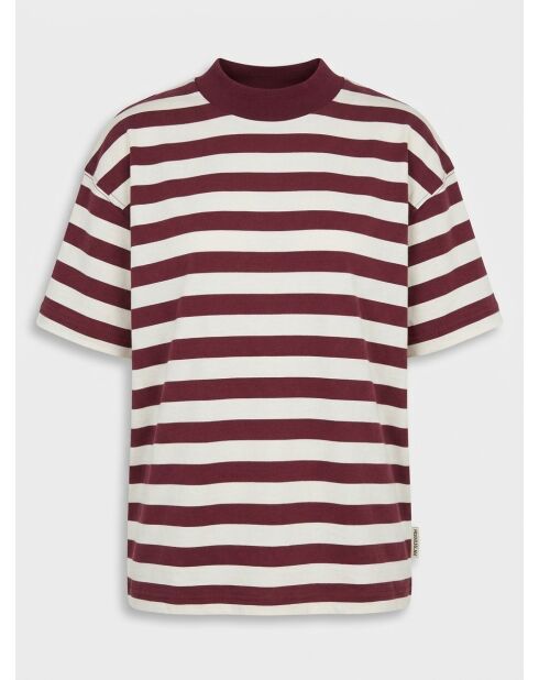 T-shirt van 100% biologisch katoen met rood/witte strepen