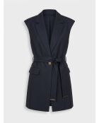 Gilet blazer sans manches bleu foncé