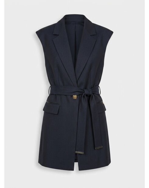 Gilet blazer sans manches bleu foncé