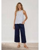 Blaues bedrucktes Top Tomillo