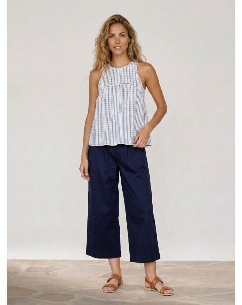 Tomillo blauwe top met print