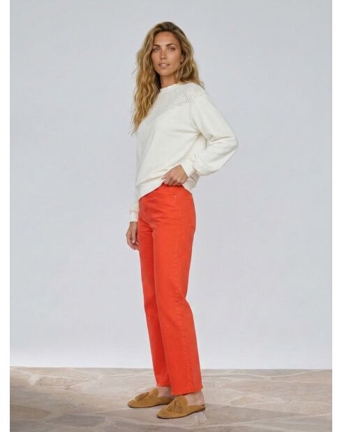 Jean 80's bord franc orange vif