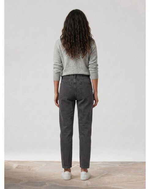 Schwarze Jeans für Mama aus gewaschenem Baumwollsegeltuch