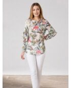 Weiße Bluse mit Pflanzenprint von Goelette