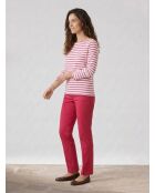 Parin Marin T-shirt van biologisch katoen ecru/roze