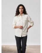 Dorsey XL Westernhemd aus ecrufarbener Baumwolle und Hanf