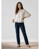 Bluse Dhalia mit ecrufarbenen Blumen
