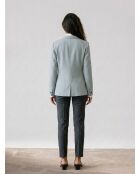Veste en Laine mélangée avec bouton fantaisie bleu/gris