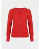 Gilet  uni boutonnée rouge