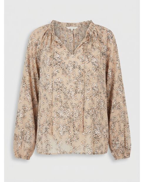 Blusa Logan con stampa lurex beige