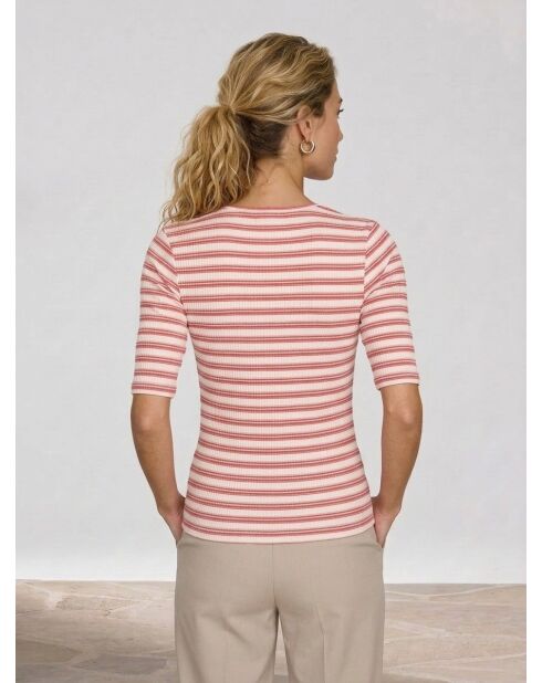 Camiseta manga 3/4 rib cr multicolor