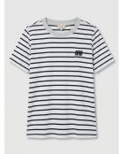 Atoby ecru/blaues T-Shirt