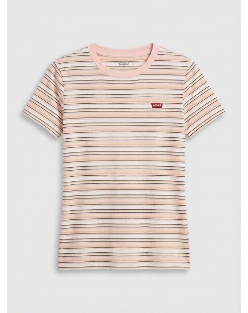 Camiseta de algodón multicolor con estampado acanalado para bebé