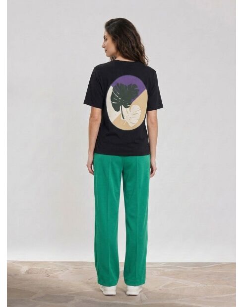 Camiseta 100% algodón orgánico con estampado natural negro