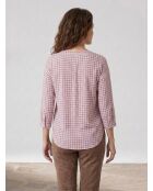 Weiße/mehrfarbige geometrisch bedruckte Bluse