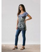 T-Shirt imprimé gris/bleu
