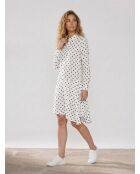 Robe Raipur asymétrique à pois blanche