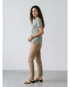 Cinthia blauw T-shirt van 100% linnen