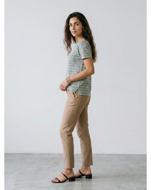 T-Shirt 100% Lin Cinthia bleu