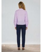 Bluse aus 100% Bio-Baumwolle mit hellvioletter Stickerei
