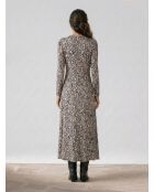 Riagan schwarzes bedrucktes Kleid