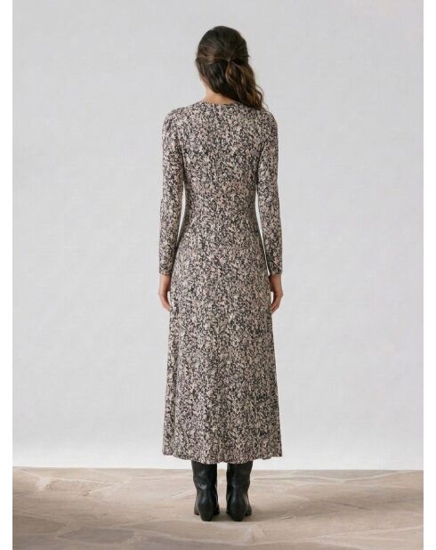 Riagan schwarzes bedrucktes Kleid