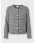 Veste en Laine mélangée Danila rayée bleu marine