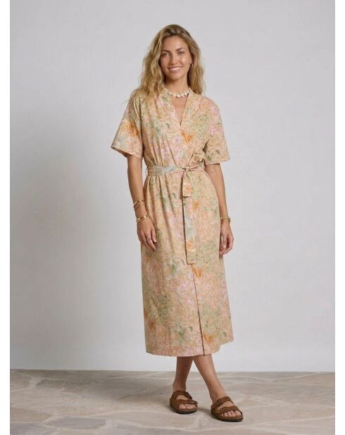 Popelinekleid Erminio mit mehrfarbigem Garrigue-Print