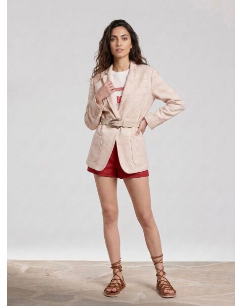 Jacke Qornala ecru/rot