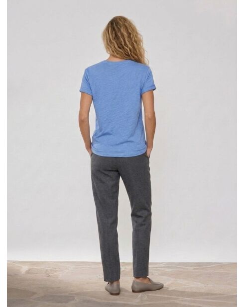 Ariba blauw T-shirt van 100% linnen