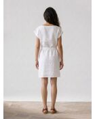 Weißes Kleid Doriana aus 100% Leinen