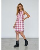Saint-Tropez rosa/weißes Paillettenkleid