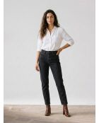 Mittelgraue, schmale Crop-Jeans aus authentischer Bio-Baumwolle