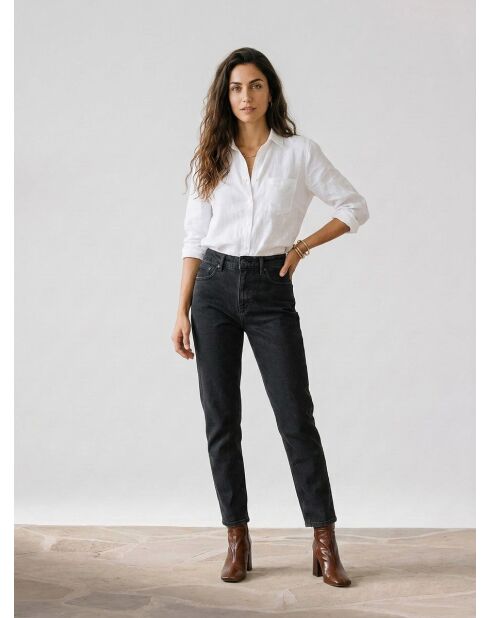 Jean court authentique en coton biologique Slim gris moyen